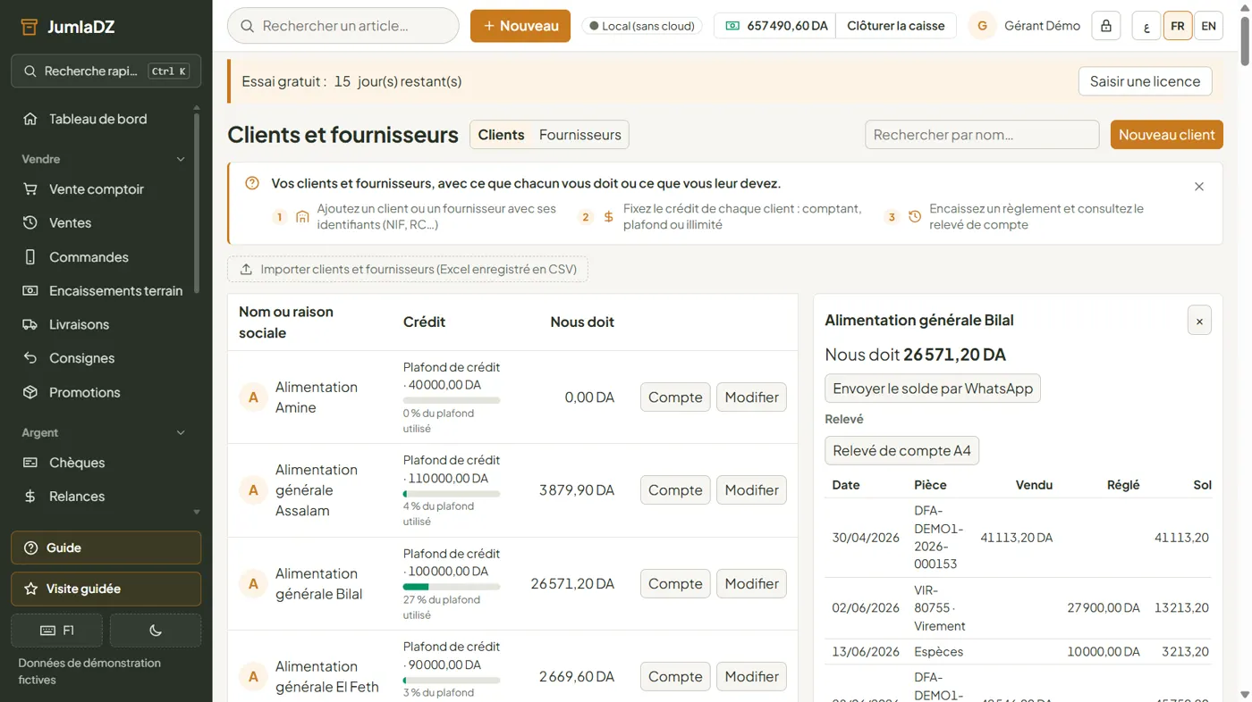 Le compte d’un client