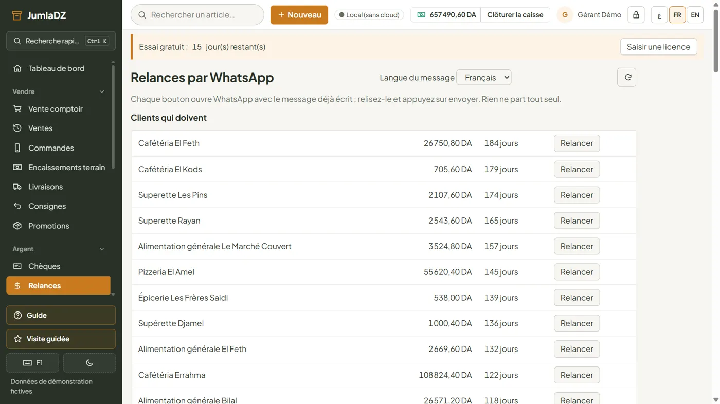 Les relances par WhatsApp
